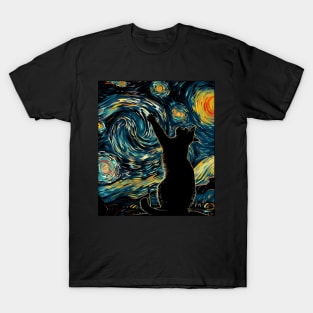 Cat Starry Night Fantasy T-Shirt